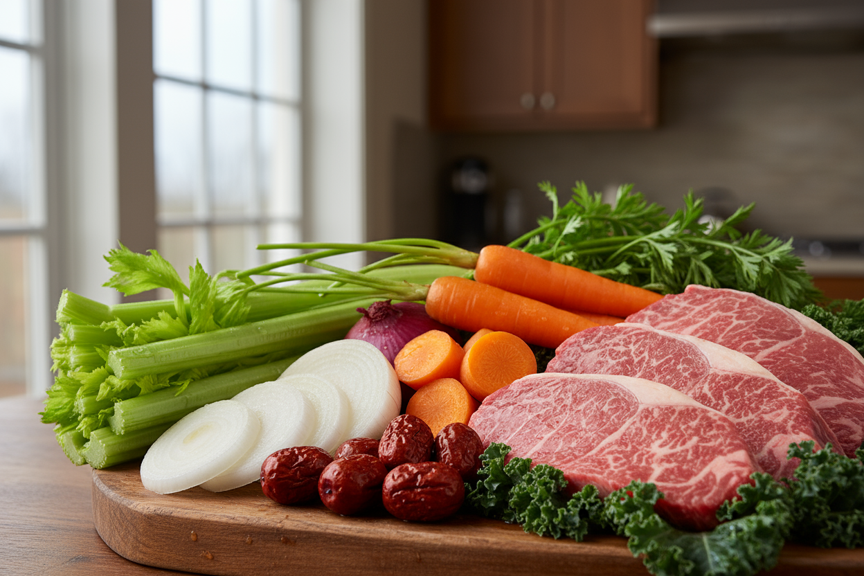 without brocoli, mushrooms and add red dates